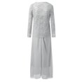 thumbnail image 4 of XZNGL Vêtements Grande Taille pour Femmes Grande Taille Robe Longue Décontractée à Ourlet Ample en Dentelle Ajourée Patchwork Unie Robe Grande Taille Femmes Robe Grande Taille pour Femmes Vêtements pour Femmes Grande Taille, 4 of 8