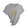thumbnail image 4 of Cathalem Women's Short Sleeve V-Neck Shirts Short Sleeve Rib Knit Tee Top,Gray S, 4 of 5