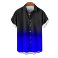 thumbnail image 4 of Hot6sl Économies d'Été Liquidation Chemisier & Chemise à Manches Courtes Col Rabattu, Chemise Décontractée Mode Homme Col Rabattu Imprimé Dégradé Manches Courtes Bouton Chemisier, Chemisier Polyester HommeBleu,L, 4 of 5