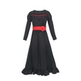 thumbnail image 2 of pstuiky Robes Grande Taille, Robe d'Horreur d'Halloween pour Femme de Couleur Unie Costume de Cosplay Robe à Manches Longues à Col Rond Robes Maxi Soldes, 2 of 5