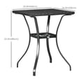 thumbnail image 3 of Outsunny Table de Salle à Manger en Osier avec Trou pour Parasol Table Basse, Noir, 3 of 10