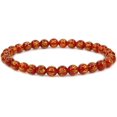 thumbnail image 1 of Bracelet Extensible Unisexe en Perles Rondes de 6 mm en Agate Rouge Naturelle à Six Mots, 1 of 4