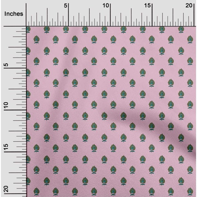 oneOone Polyester Lycra Fabric Floral Block Print Fabric BTY 56 Inch Wide