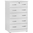 thumbnail image 1 of Better Home WC5-WHT Cindy 5 Drawer Chest Wooden Dresser with Lock, White, 1 of 14