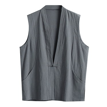 Gilet Sans Manches d'Été pour Homme en Lin à Boucle Pan Blouse Vintage Chemise de Compression pour Homme T-Shirts pour Homme Hauts avec Soutien-Gorge Intégré pour Homme Chemises Grandes Tailles pour Homme Chemises pour Homme Chemise en Vrac Haut pour Homme Tricot de Corps Chemises pour Homme