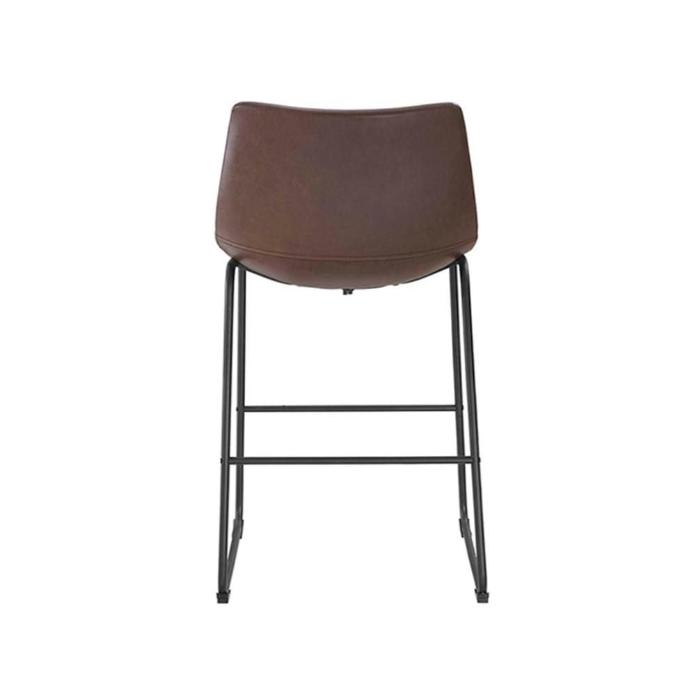 TABOURET LANDON 30" avec cuir PU et structure en acier thermolaqué noir mat ENSEMBLE DE 2