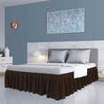 thumbnail image 1 of PiccoCasa Polyester Brushed Bed Skirt with Elastic Dust Ruffles 16" Drop, King Dark Brown, 1 of 9
