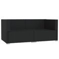 thumbnail image 2 of vidaXL 2-Seater Sofa with Cushions Black Poly Rattan, 2 of 5