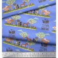thumbnail image 3 of Soimoi Moss Tissu Georgette Arbre, Cerf et Racoon Tissu Imprimé Dessin Animé 1 Yard 42 Pouces de Large, 3 of 3