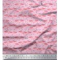 thumbnail image 1 of Soimoi Polyester Crepe Fabric Grass & Flamingo Bird Print Fabric by The Yard 42 Inch Wide, 1 of 3