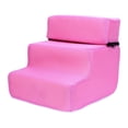 thumbnail image 2 of lionlar Comfortable Dog Stairs Ladder Ramp Cat Removable Pet Supplies 3 Steps for Indoor Pink, 2 of 9