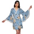 thumbnail image 1 of Moomaya Peignoir en Coton pour Femmes Robe de Chambre Imprimée Courte Peignoir de Douche Nuptiale, 1 of 6