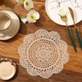 thumbnail image 2 of Dessous de 10 Napperon Fait à la Main au Crochet Tricoté Dentelle Rond Coton Napperons de Table Lot de 4, 2 of 7