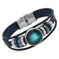 thumbnail image 2 of AMERTEER Bracelet Breloques Signe du Zodiaque Rétro en Cuir Tressé à la Main 12 Constellations, 2 of 6