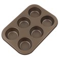 thumbnail image 1 of kurtrusly Non-Stick Muffin Pan Cupcake Cookie Molds Bakeware 6 Holes Gold, 1 of 9