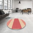 thumbnail image 4 of Ahgly Company Machine Washable Indoor Round Transitional Pastel Orange Area Rugs, 7' Round, 4 of 7