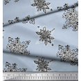thumbnail image 2 of Soimoi Polyester Crepe Fabric Floral Block Print Fabric by The Yard 52 Inch Wide, 2 of 3