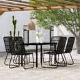 thumbnail image 1 of vidaXL 7 Piece Garden Dining Set Black, 1 of 4