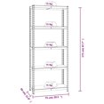 thumbnail image 4 of vidaXL 5-Layer Shelves 2 pcs Silver Steel&Engineered Wood, 4 of 5