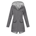 thumbnail image 3 of Sentmoon Snow Jacket Plus Size Long Sleeve Winter Coat for Women Zipper Solid Color Windproof Waterproof Women Hoodies with Pockets Fall and Winter Comfy for Running and Hiking, 3 of 9