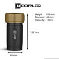 thumbnail image 3 of Corloq EDC120 Rugged Compact Waterproof Storage Tactical Belt Molle Pouch Accessory, High Strength Zytel, Blk Body, Tan Cap, 3 of 7