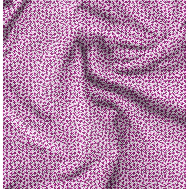 Soimoi polyester Crepe Fabric Stars Star Print Sewing Fabric Yard 42 Inch Wide