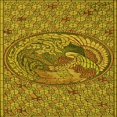 thumbnail image 1 of Ahgly Tapis d'Intérieur Lavable en Machine Carré Transitionnel Brun Bronze Foncé, 6 Pieds Carré, 1 of 7