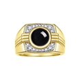 thumbnail image 1 of RYLOS Mens Rings 14K Yellow Gold Designer Round Gemstone &  Sparkling Diamond Ring Cabochon Onyx October Birthstone Rings For Men, Men's Rings, Gold Rings Sizes 8 - 13, 1 of 7