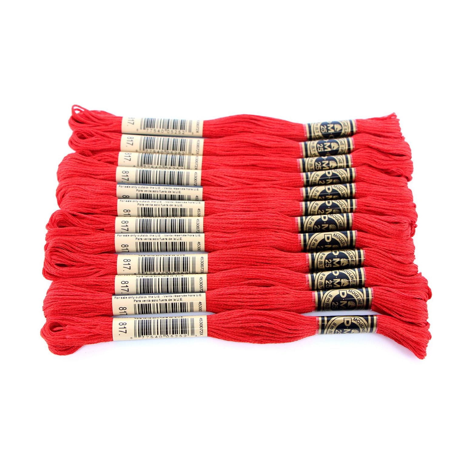 DMC coton 6 brins fil à broder, 8 m (8.7 yd), rouge