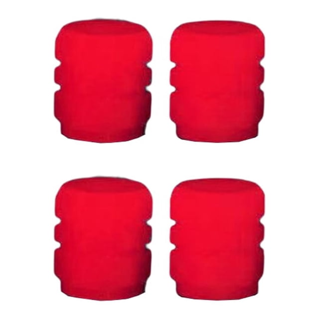 Maytalsory 4Pcs Car Tire Valves Caps Universal Dustproof Cover Colorful Waterproof Styling Protector Motorcycle Bike Accessories Red 1Set