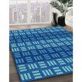 thumbnail image 3 of Ahgly Tapis d'Intérieur Lavable en Machine Carré Transitionnel Bleu Myrtille, 5 Pieds Carré, 3 of 7