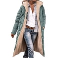 thumbnail image 1 of Manteau Long en Coton Réversible pour Femmes, d'Hiver, Décontracté, Ample, Mode, à Poches Colorées, à Fermeture Éclair, 1 of 1