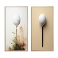thumbnail image 2 of Designart "Minimalist Golf Tees IX" Golf Framed Wall Art Set Of 2 - White Sports Gallery Wall Frame Set For Home Decor, 2 of 6