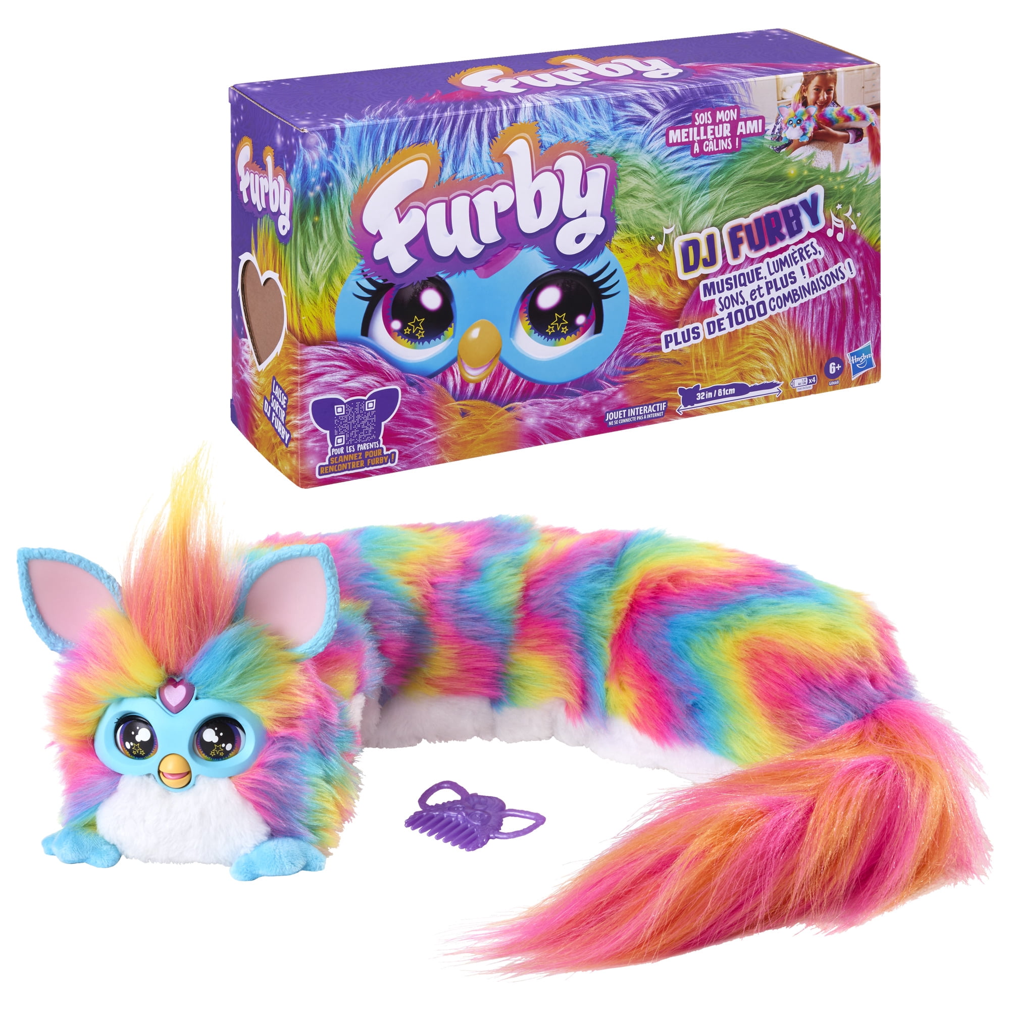 Furby DJ Furby, jouet interactif arc-en-ciel - Version Française