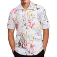 thumbnail image 1 of Pompotops Chemise à Manches Courtes à Col à Revers à Imprimé Hawaïen pour Homme en Solde, 1 of 7