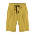 thumbnail image 1 of Plebaso Shorts Décontractés pour Femmes Longueur Genou, Shorts à Cordon, Shorts Roulés, Shorts Simples Légers à Enfiler, 1 of 6