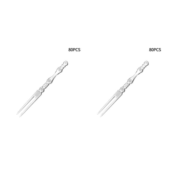 VONKY Pack of 80 Fruit Cake Fork Handheld Single-use Portable Food Picks Dessert Pastry Forks Supply for KTV Party Bakery Transparent 2Set