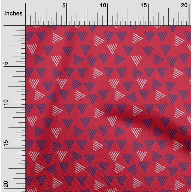 oneOone Tissu Georgette Viscose Tissu à Imprimé Bloc Triangle BTY 42 Pouces de Large