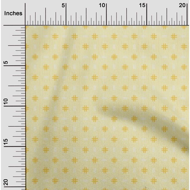 oneOone Polyester Lycra Fabric Geometric Hash & Stripe Block Print Sewing Fabric BTY 56 Inch Wide