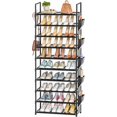 thumbnail image 2 of Tall Shoe Rack 10 Tier Shoe Racks Organizer for Closet 30-35 Pairs,Large Capacity Storage Rack for Shoes with 5 Hooks and Side Pocket,Sturdy Metal Shoe Shelf, Vertical Shoe Stand Tower, 2 of 10