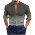 thumbnail image 1 of Birdeem Chemises pour Hommes Manches Longues Boutonnées Mode Décontractée Imprimée Bouton Col Rabattu Chemise Chemise Hauts Été Chemises Manches Longues pour Hommes, 1 of 4