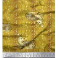 thumbnail image 1 of Soimoi Green Georgette Viscose Fabric Deer Animal Skin Print Sewing Fabric BTY 44 Inch Wide, 1 of 3