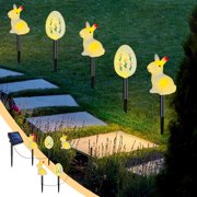 TIMIFIS Holiday Solar Lights, LED Easter Solar Lights Easter Classic Bunny Eggs Elementals Solar Ground Lights Holiday Outdoor Garden Yard Decoration One Tow Five Home Decor