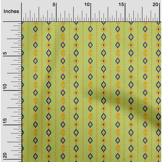 oneOone Tissu Polyester Lycra Rayé & Géométrique Ikat Tissu au Mètre 56 Pouces de Large