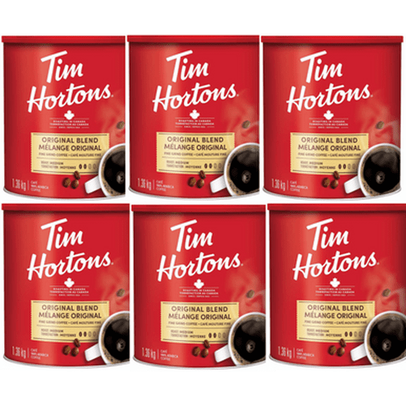 Tim Hortons Original Café Moulu Fin Mélange Grand Format, 1,36 kg (6/caisse)