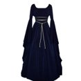 thumbnail image 3 of LOVZFMLL Costume Renaissance pour Femme Médiéval en Velours Taille Ajustée Longues Robes Manches Évasées Fluide Élégante Robe Maxi Halloween Cosplay, 3 of 4