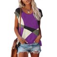 thumbnail image 2 of Blouses à Manches Courtes pour Femmes Mode Femmes Mode Manches Courtes Col Rond T-Shirt Imprimé Blouse Hauts Amples T-Shirts d'Été pour Femmes Hauts à Manches Courtes Femmes Blouse à Manches Courtes, 2 of 6