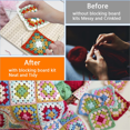 thumbnail image 3 of Wooden Crochet Blocking Board Reusable Handcrafted Knitting Blocking Mat Set Stand Square Blocking Board, 3 of 7
