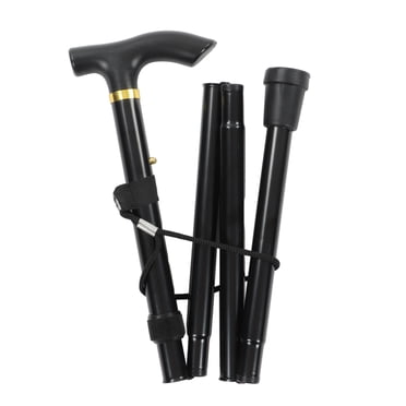 Fugacal Walking Cane For Elderly,Walking Cane,Folding Walking Stick Aluminum Alloy Prevent Slip Lightweight 4 Section Adjustable Cane For Mountaineering Hiking