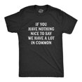 thumbnail image 1 of Mens If You Have Nothing Nice to Say We Have A Lot In Common T Shirt Funny Rude Joke Saying Tee for Guys (Heather Black - COMMON) - S, 1 of 3
